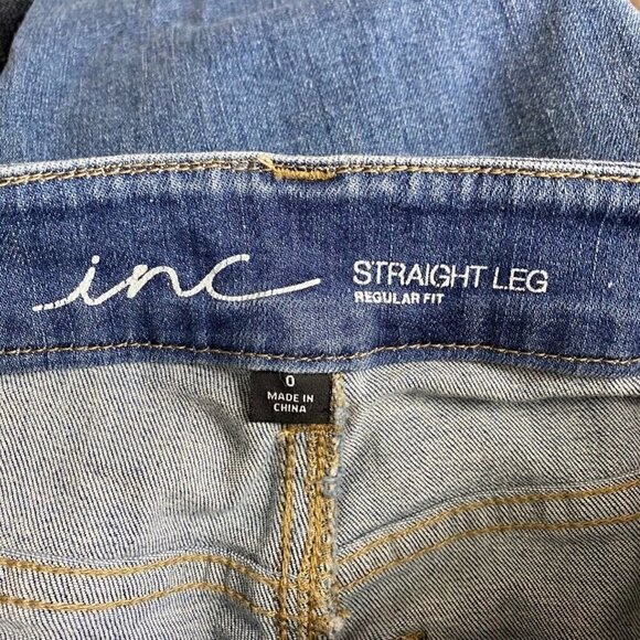 INC Womens Straight Leg Jeans Blue Regular Fit 0 - Picture 5 of 7
